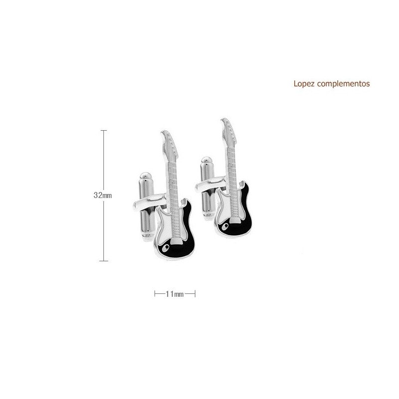 Gemelos con forma de guitarra electrica
