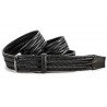 Cinturon de cuero trenzado negro