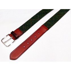Cinturón Leyva textil verde y cuero