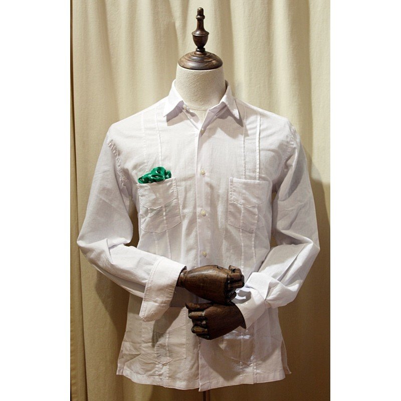 Camisa cubana - Guayabera - color blanco