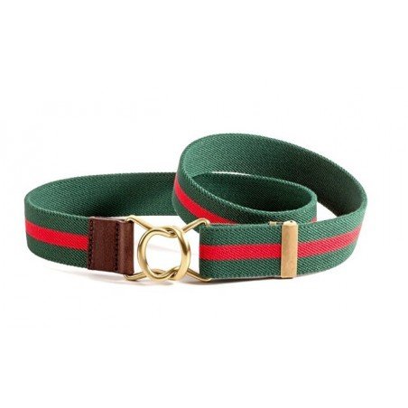 Cinturon elástico hebilla de lazo verde y rojo