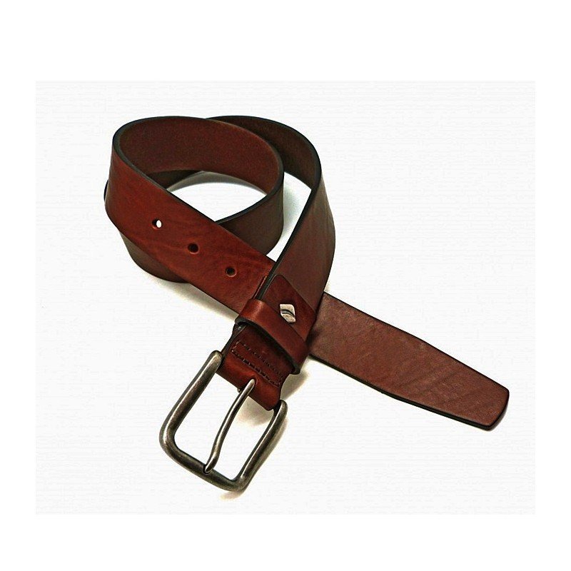 Cinturon de cuero liso marrón 40mm.