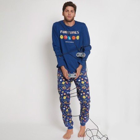 Pijama largo hombre Smiley
